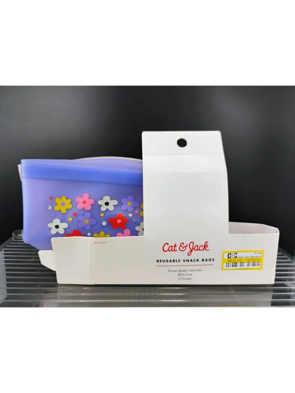 Cat & Jack Reusable Snack Bags Food-Grade Silicone 2 Pack